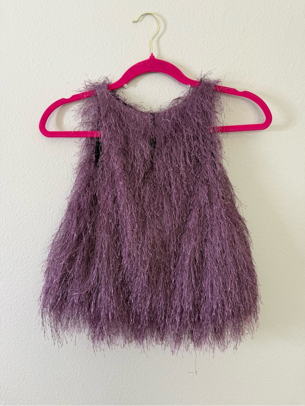 Zara Purple Fuzzy Fringe Crop Top - Picture 4 of 4